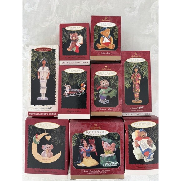 Lot of 9 Hallmark Keepsake Ornaments -Anniversary Ed, Dolls of the World. Xmas - Picture 1 of 10